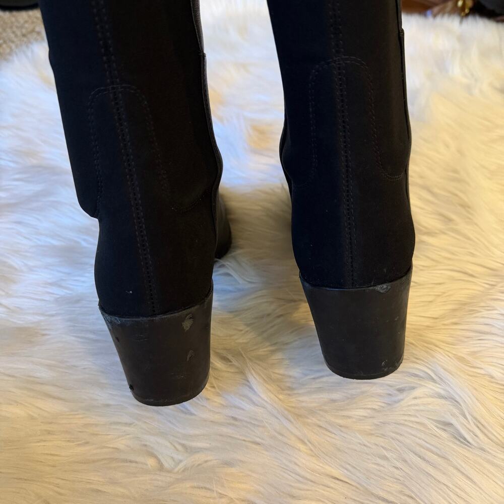 Stuart Weitzman City Block Over The Knee Boots Leather Stretch Heeled Black - Picture 12 of 13